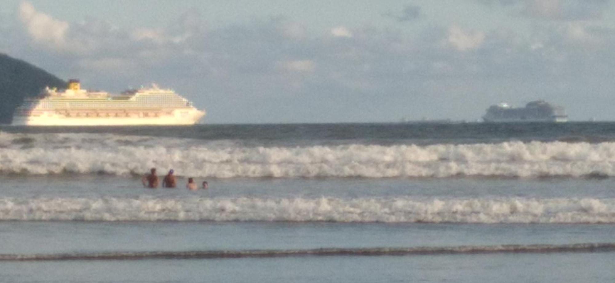 Excelente Localizacao O Mar Na Sua Frente Confira Lägenhet São Vicente Exteriör bild